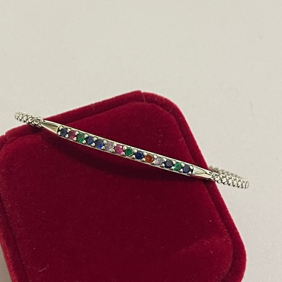 Solid Sterling Silver 925 Cuff Bangle Bracelet - Picture 12 of 13